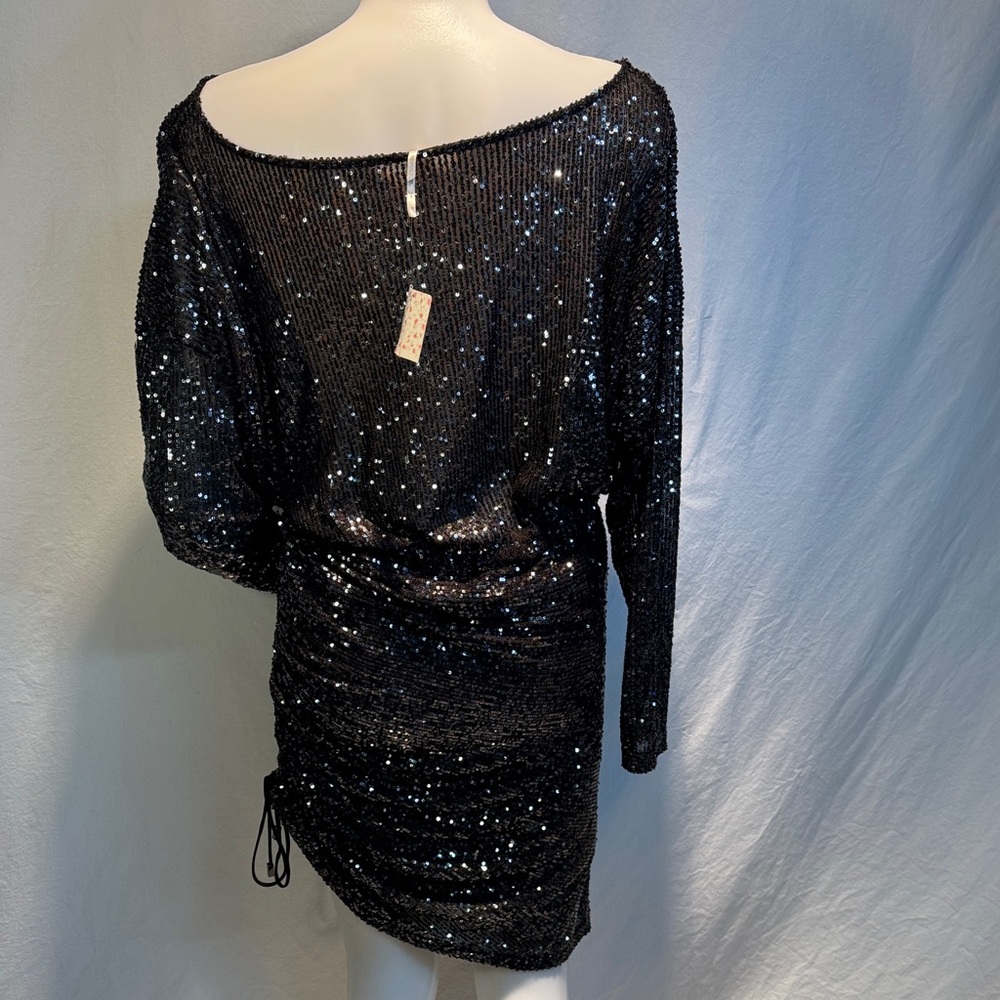 Free People Shimmering Black Sequin Dress - Picture 6 of 16